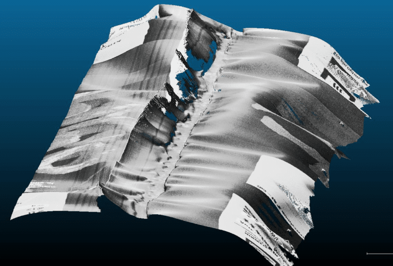 3D point cloud of an inspected longitudinal seal