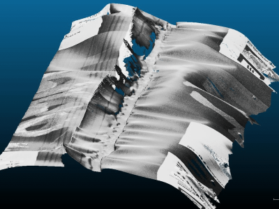 3D-puntenwolk van een geïnspecteerde langsseal